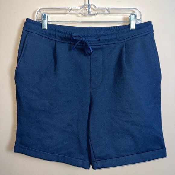 Zara Men’s Size Large Navy Blue Flat Front Nautical Prep Boardshorts - Picture 1 of 4